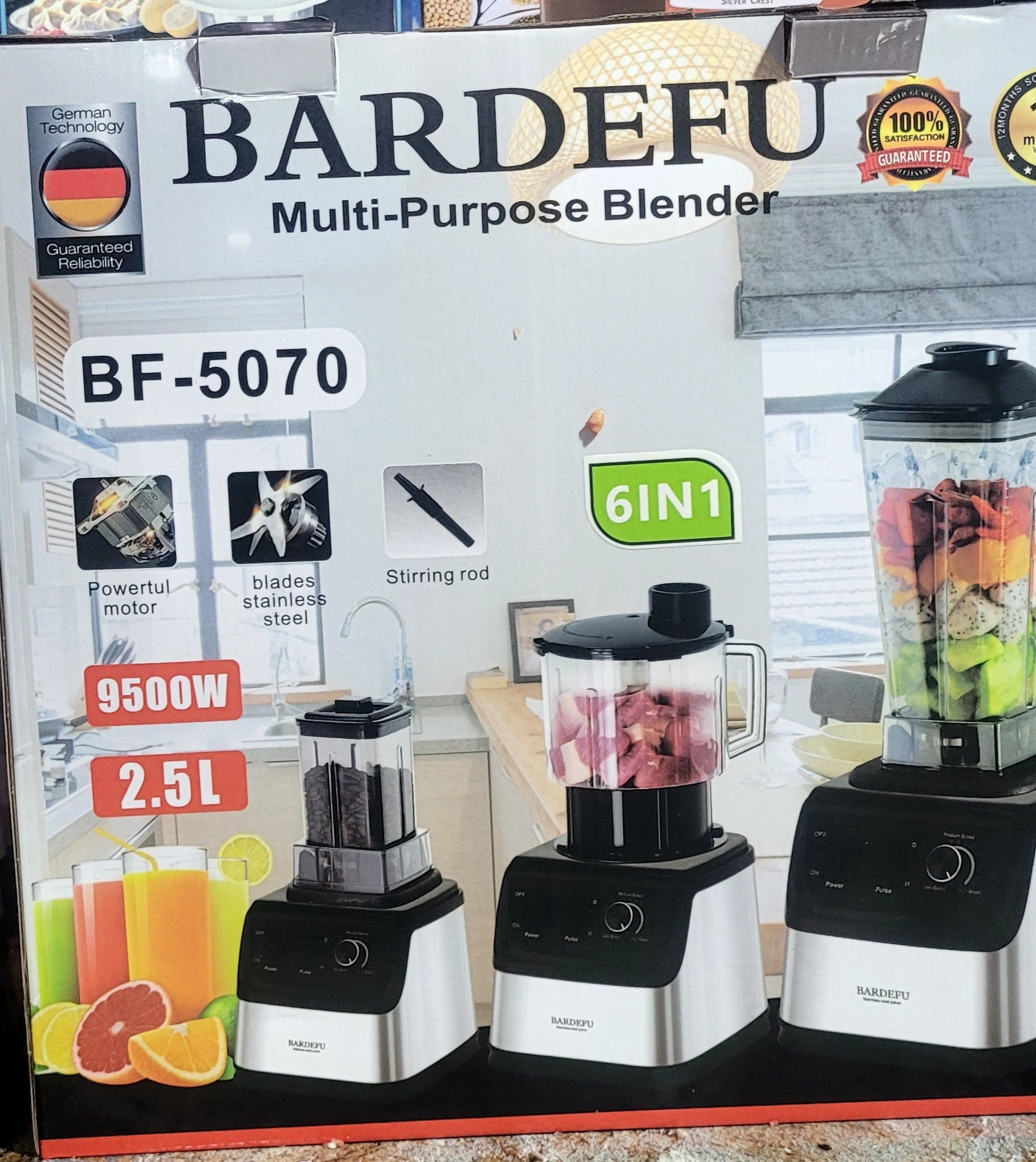 German Lot-Bardefu 6-in-1 2.5L Multipurpose Blender